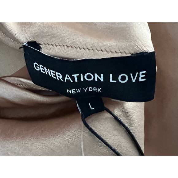 GENERATION LOVE WOMENS LARGE EVIE SATIN TERRACOTTA MAXI DRESS GOWN TINY FLAW - Picture 4 of 16